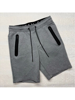 Men's American Eagle Gray Athletic Jogger Shorts with Black Zippers Small